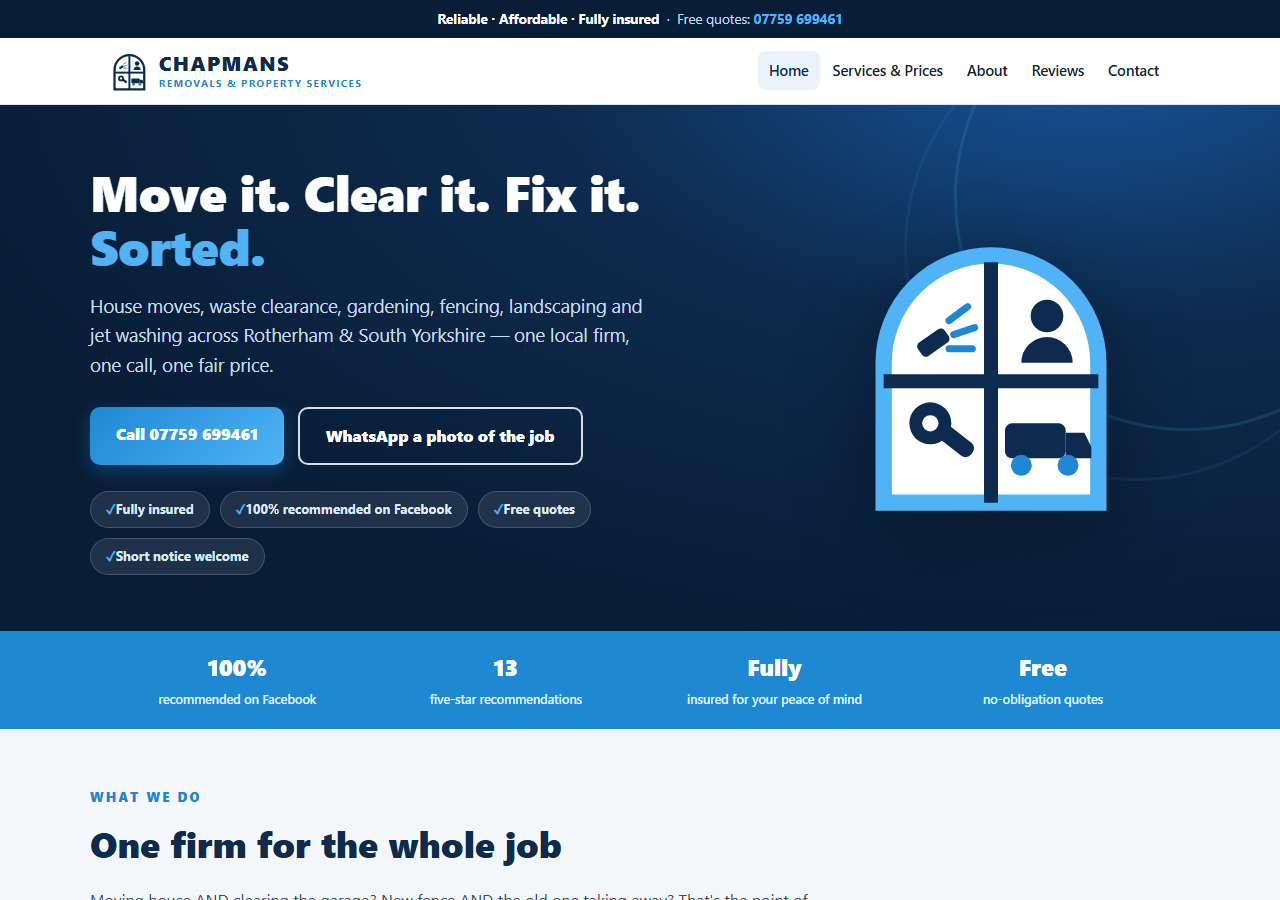 Chapmans Removals site