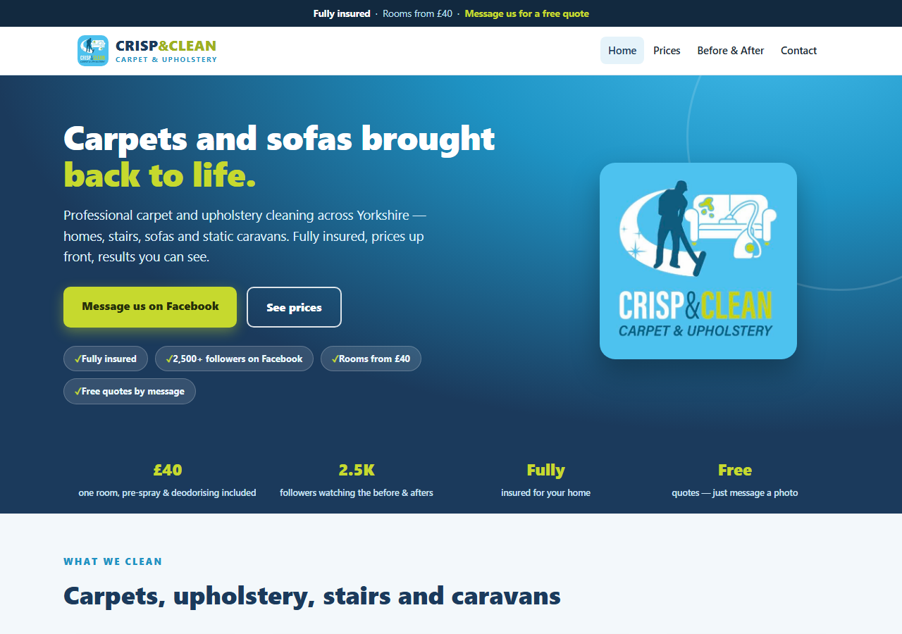 Crisp & Clean website