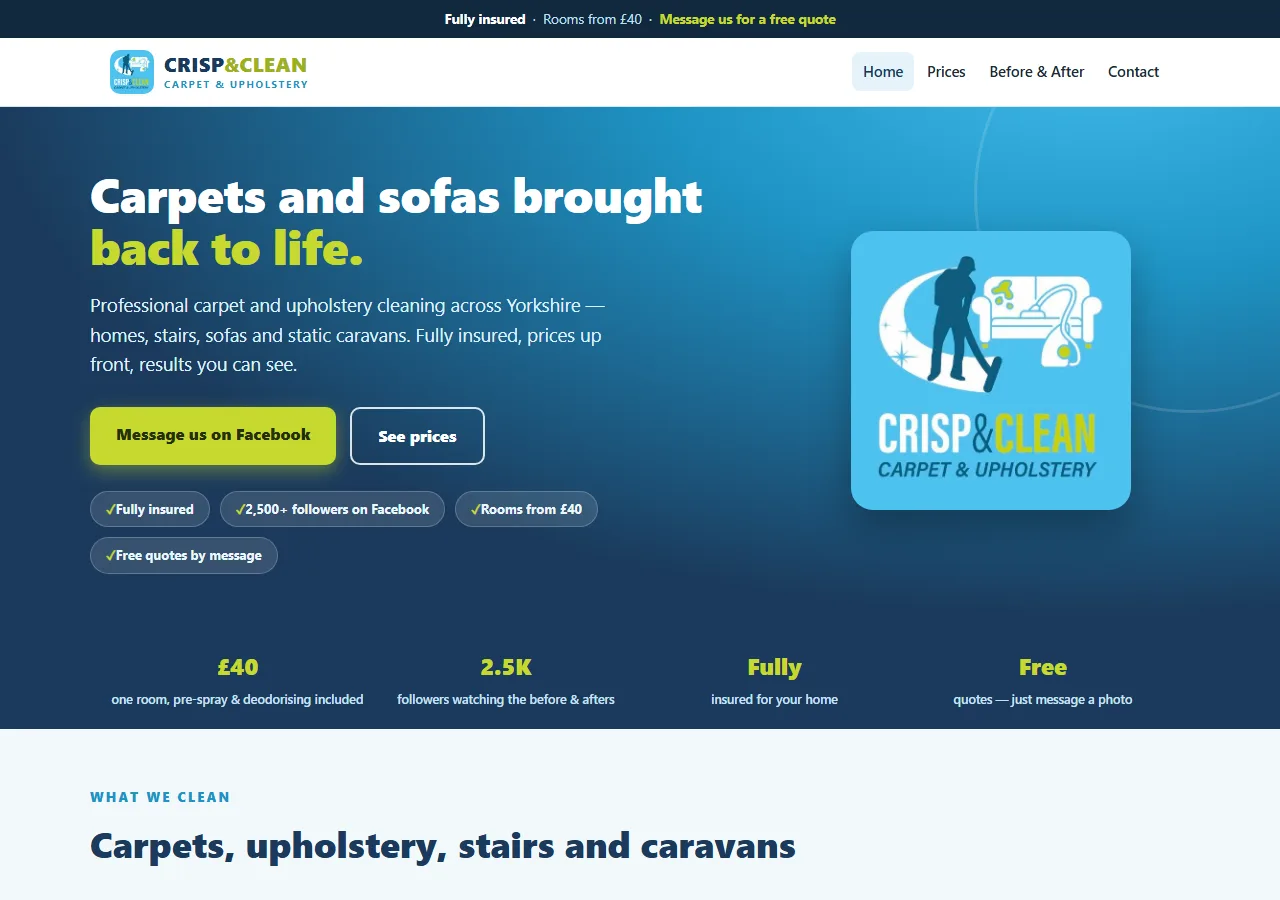 Crisp and Clean website preview